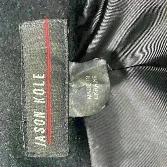 Jason Kole Black Wool Peacoat - Picture 8 of 9